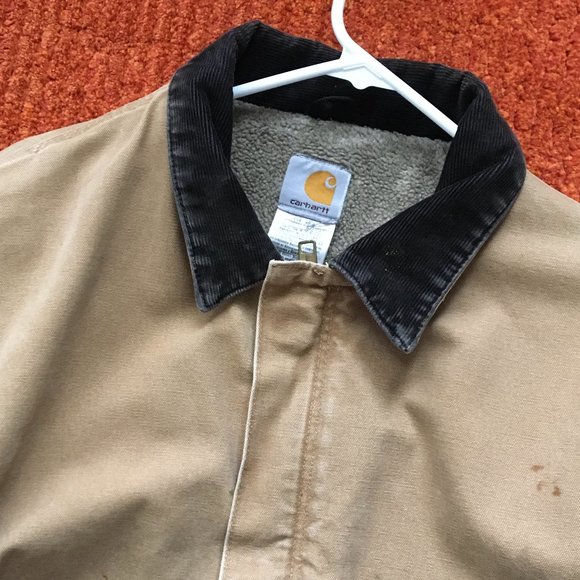 Carhartt Jacket XL brown duck canvas sherpa lined - Picture 6 of 12